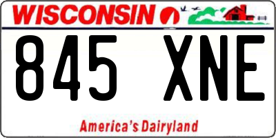 WI license plate 845XNE