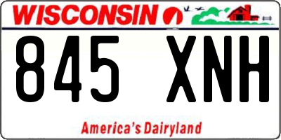 WI license plate 845XNH