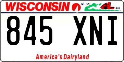WI license plate 845XNI