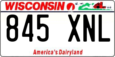 WI license plate 845XNL