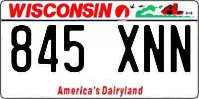 WI license plate 845XNN