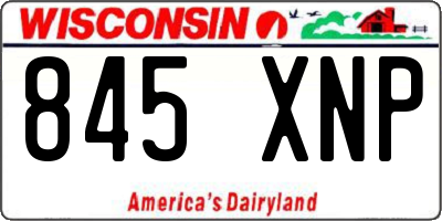 WI license plate 845XNP