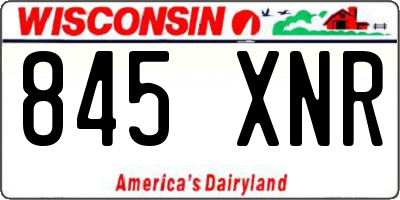 WI license plate 845XNR
