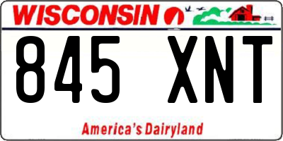 WI license plate 845XNT