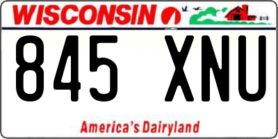 WI license plate 845XNU