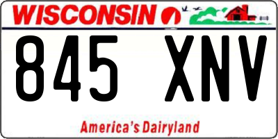 WI license plate 845XNV