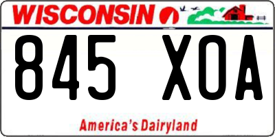 WI license plate 845XOA