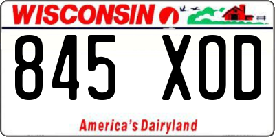 WI license plate 845XOD