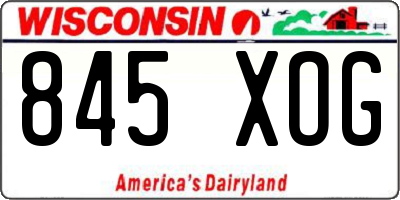 WI license plate 845XOG