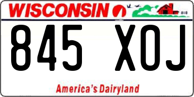 WI license plate 845XOJ