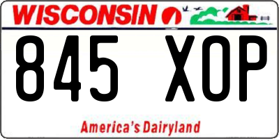WI license plate 845XOP
