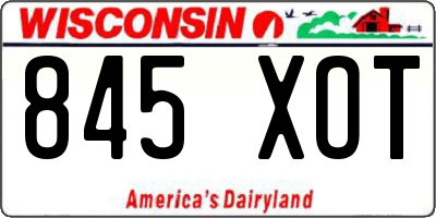 WI license plate 845XOT