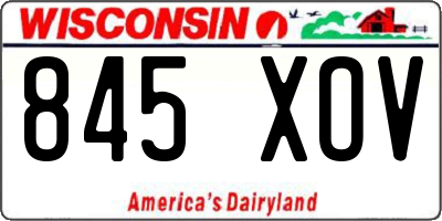 WI license plate 845XOV
