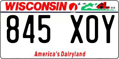 WI license plate 845XOY