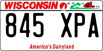 WI license plate 845XPA