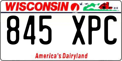 WI license plate 845XPC
