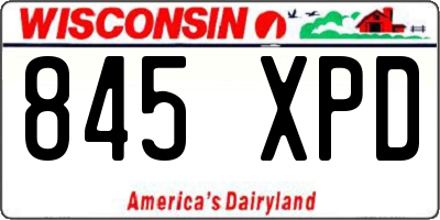 WI license plate 845XPD