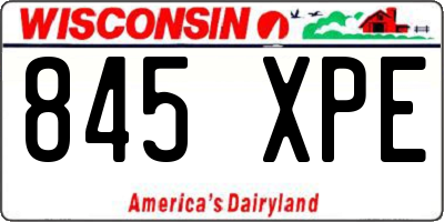 WI license plate 845XPE