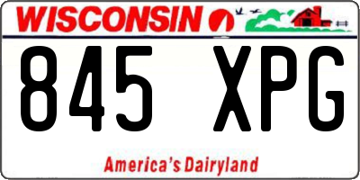 WI license plate 845XPG