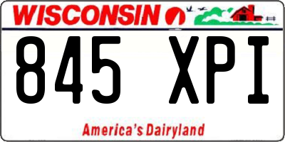 WI license plate 845XPI