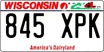 WI license plate 845XPK