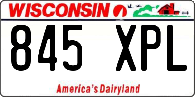 WI license plate 845XPL