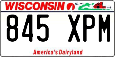 WI license plate 845XPM