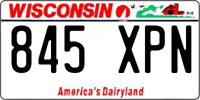 WI license plate 845XPN