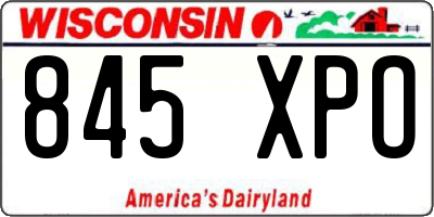WI license plate 845XPO