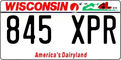 WI license plate 845XPR