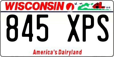 WI license plate 845XPS