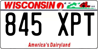 WI license plate 845XPT