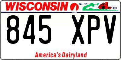 WI license plate 845XPV