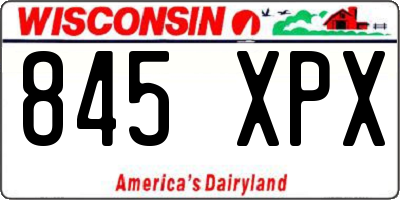 WI license plate 845XPX