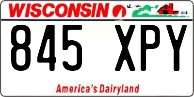 WI license plate 845XPY