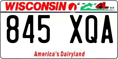 WI license plate 845XQA