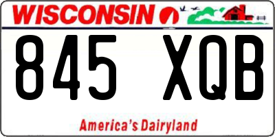 WI license plate 845XQB