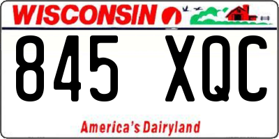 WI license plate 845XQC