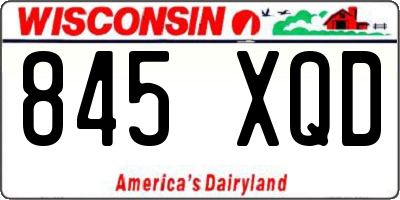 WI license plate 845XQD