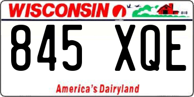 WI license plate 845XQE