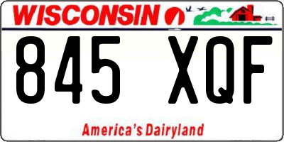 WI license plate 845XQF