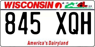 WI license plate 845XQH