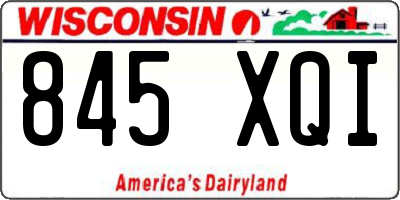 WI license plate 845XQI