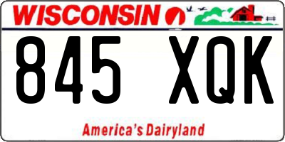 WI license plate 845XQK