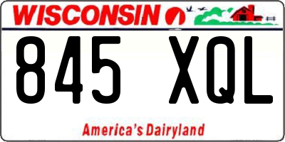 WI license plate 845XQL