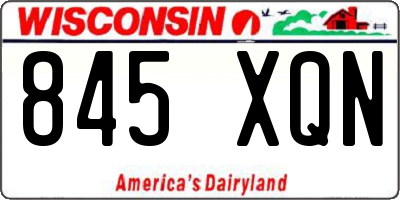 WI license plate 845XQN