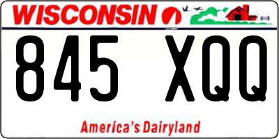 WI license plate 845XQQ
