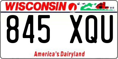 WI license plate 845XQU