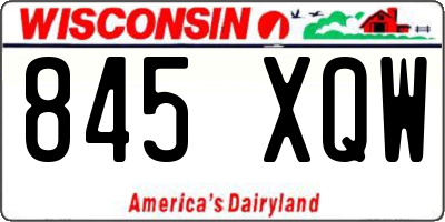 WI license plate 845XQW