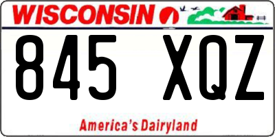 WI license plate 845XQZ